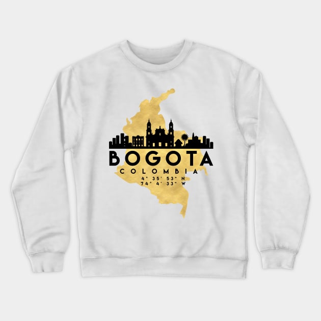 Bogota Colombia Skyline Map Art Crewneck Sweatshirt by deificusArt